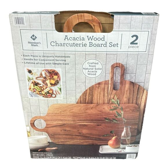 Member's Mark Acacia Wood Charcuterie Boards, Set of 2 - Picture 1 of 2